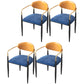 Contemporary Kitchen Chair Dining Arm Side Chair with Metal Legs Orange Blue 4 Piece Set Clearhalo ' kitchen&dining_furn' 'Dining Chairs' 'Dining Tables & Seating' 'dining_chair' 'furn' 'furn_dining_chair' 'Furniture' 'furniture_dining_chair' 'Kitchen & Dining Furniture' 'kitchen' 4577822