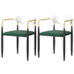 Contemporary Kitchen Chair Dining Arm Side Chair with Metal Legs White-Green 2 Piece Set Clearhalo ' kitchen&dining_furn' 'Dining Chairs' 'Dining Tables & Seating' 'dining_chair' 'furn' 'furn_dining_chair' 'Furniture' 'furniture_dining_chair' 'Kitchen & Dining Furniture' 'kitchen' 4577824