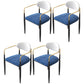 Contemporary Kitchen Chair Dining Arm Side Chair with Metal Legs White-Blue 4 Piece Set Clearhalo ' kitchen&dining_furn' 'Dining Chairs' 'Dining Tables & Seating' 'dining_chair' 'furn' 'furn_dining_chair' 'Furniture' 'furniture_dining_chair' 'Kitchen & Dining Furniture' 'kitchen' 4577828