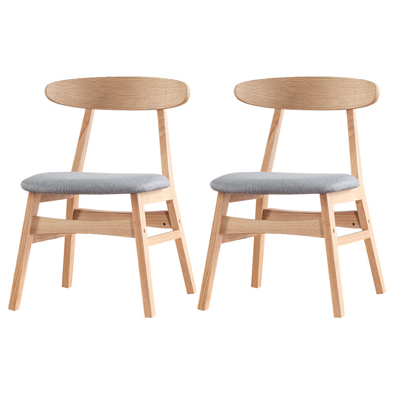Contemporary Kitchen Open Back Chairs Dining Armless Side Chair with Wooden Legs Wood Fabric 2 Piece Set Clearhalo ' kitchen&dining_furn' 'Dining Chairs' 'Dining Tables & Seating' 'dining_chair' 'furn' 'furn_dining_chair' 'Furniture' 'furniture_dining_chair' 'Kitchen & Dining Furniture' 'kitchen' 4577834