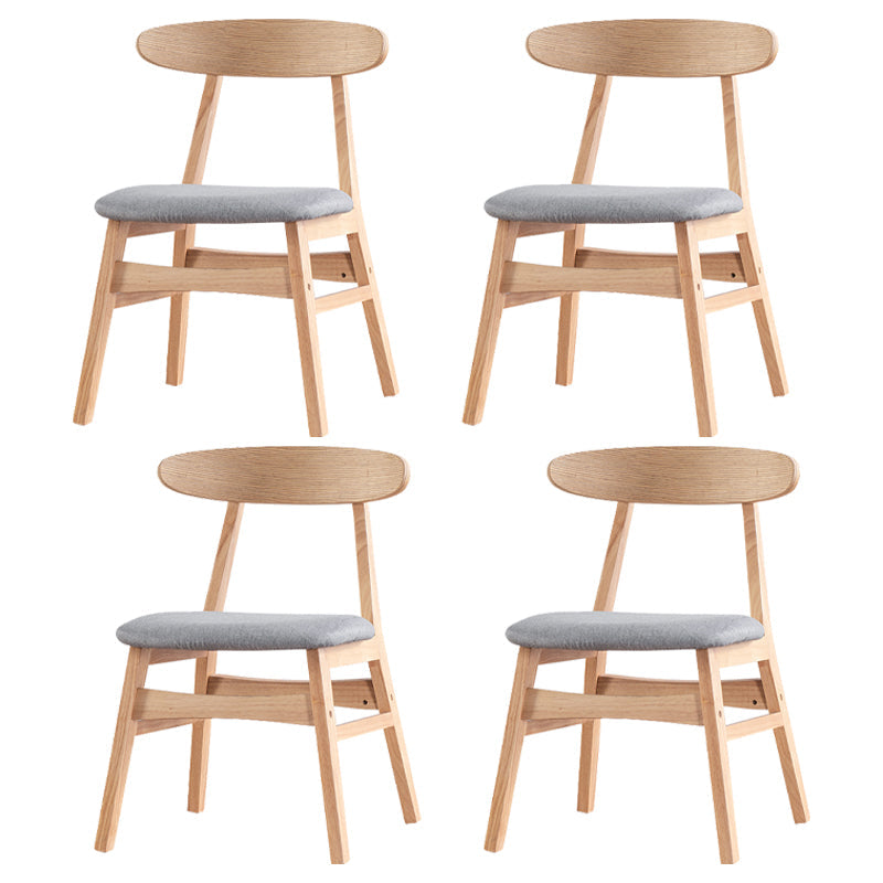 Contemporary Kitchen Open Back Chairs Dining Armless Side Chair with Wooden Legs Wood Fabric 4 Piece Set Clearhalo ' kitchen&dining_furn' 'Dining Chairs' 'Dining Tables & Seating' 'dining_chair' 'furn' 'furn_dining_chair' 'Furniture' 'furniture_dining_chair' 'Kitchen & Dining Furniture' 'kitchen' 4577835