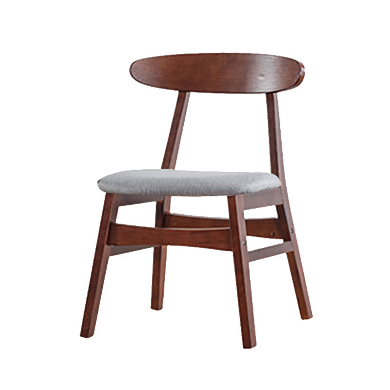 Contemporary Kitchen Open Back Chairs Dining Armless Side Chair with Wooden Legs Walnut Fabric 1 Piece Clearhalo ' kitchen&dining_furn' 'Dining Chairs' 'Dining Tables & Seating' 'dining_chair' 'furn' 'furn_dining_chair' 'Furniture' 'furniture_dining_chair' 'Kitchen & Dining Furniture' 'kitchen' 4577838