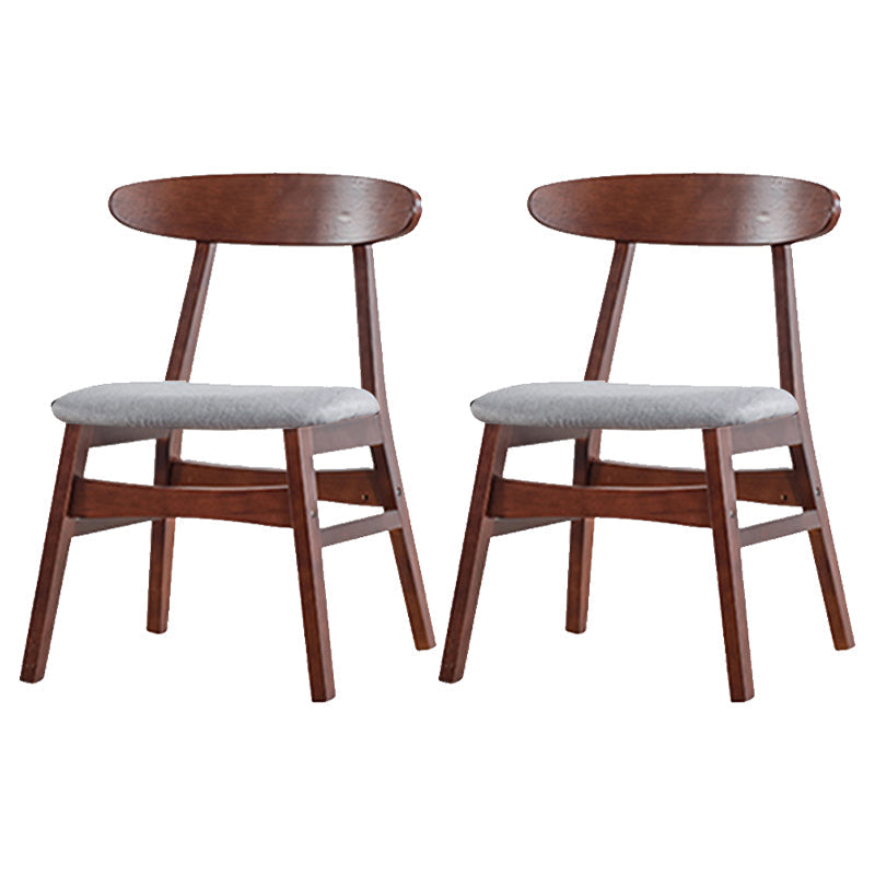 Contemporary Kitchen Open Back Chairs Dining Armless Side Chair with Wooden Legs Walnut Fabric 2 Piece Set Clearhalo ' kitchen&dining_furn' 'Dining Chairs' 'Dining Tables & Seating' 'dining_chair' 'furn' 'furn_dining_chair' 'Furniture' 'furniture_dining_chair' 'Kitchen & Dining Furniture' 'kitchen' 4577839