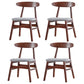 Contemporary Kitchen Open Back Chairs Dining Armless Side Chair with Wooden Legs Walnut Fabric 4 Piece Set Clearhalo ' kitchen&dining_furn' 'Dining Chairs' 'Dining Tables & Seating' 'dining_chair' 'furn' 'furn_dining_chair' 'Furniture' 'furniture_dining_chair' 'Kitchen & Dining Furniture' 'kitchen' 4577842