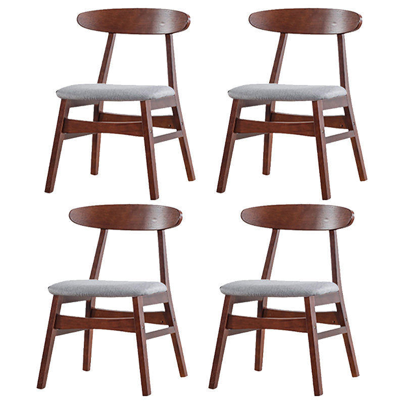 Contemporary Kitchen Open Back Chairs Dining Armless Side Chair with Wooden Legs Walnut Fabric 4 Piece Set Clearhalo ' kitchen&dining_furn' 'Dining Chairs' 'Dining Tables & Seating' 'dining_chair' 'furn' 'furn_dining_chair' 'Furniture' 'furniture_dining_chair' 'Kitchen & Dining Furniture' 'kitchen' 4577842