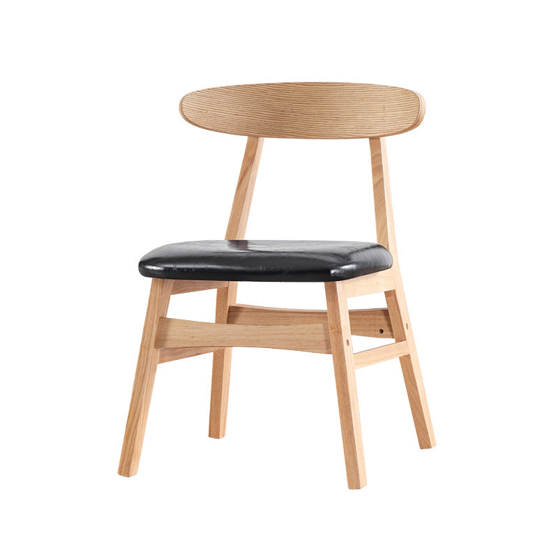 Contemporary Kitchen Open Back Chairs Dining Armless Side Chair with Wooden Legs Wood Faux Leather 1 Piece Clearhalo ' kitchen&dining_furn' 'Dining Chairs' 'Dining Tables & Seating' 'dining_chair' 'furn' 'furn_dining_chair' 'Furniture' 'furniture_dining_chair' 'Kitchen & Dining Furniture' 'kitchen' 4577844