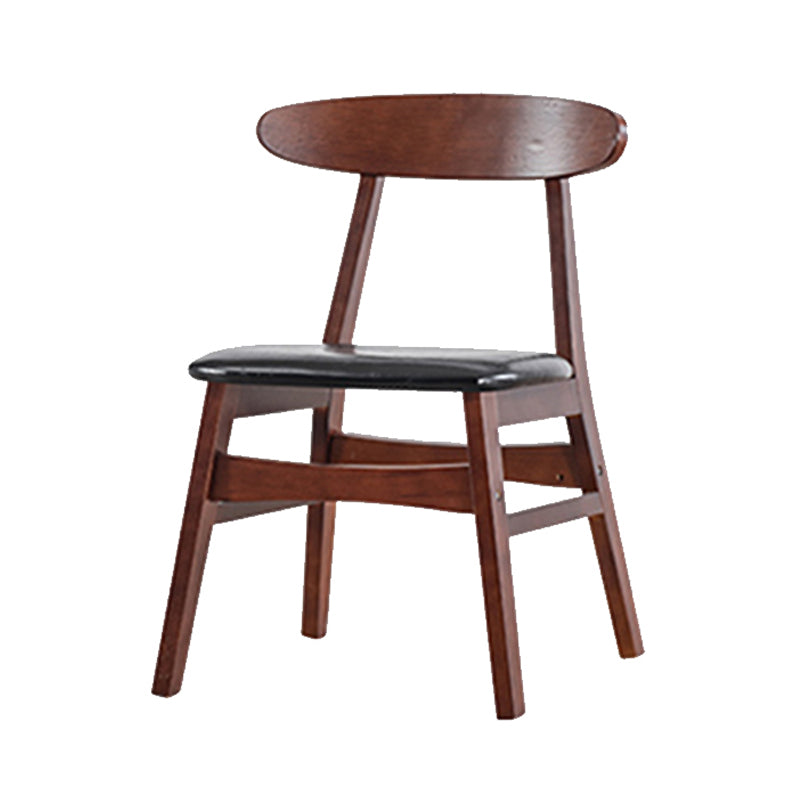 Contemporary Kitchen Open Back Chairs Dining Armless Side Chair with Wooden Legs Walnut Faux Leather 1 Piece Clearhalo ' kitchen&dining_furn' 'Dining Chairs' 'Dining Tables & Seating' 'dining_chair' 'furn' 'furn_dining_chair' 'Furniture' 'furniture_dining_chair' 'Kitchen & Dining Furniture' 'kitchen' 4577849