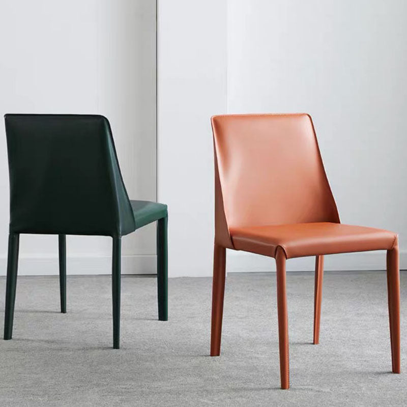 Modern Metal Dining Armless Chair Leather Dining Room Chair for Home Use Clearhalo ' kitchen&dining_furn' 'Dining Chairs' 'Dining Tables & Seating' 'dining_chair' 'furn' 'furn_dining_chair' 'Furniture' 'furniture_dining_chair' 'Kitchen & Dining Furniture' 'kitchen' 4577860