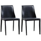 Modern Metal Dining Armless Chair Leather Dining Room Chair for Home Use Black 2 Piece Set Clearhalo ' kitchen&dining_furn' 'Dining Chairs' 'Dining Tables & Seating' 'dining_chair' 'furn' 'furn_dining_chair' 'Furniture' 'furniture_dining_chair' 'Kitchen & Dining Furniture' 'kitchen' 4577861
