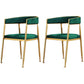 Glam Metal Arm Dining Chair Upholstered Dining Side Chair for Restaurant Use Blackish Green 2 Piece Set Clearhalo ' kitchen&dining_furn' 'Dining Chairs' 'Dining Tables & Seating' 'dining_chair' 'furn' 'furn_dining_chair' 'Furniture' 'furniture_dining_chair' 'Kitchen & Dining Furniture' 'kitchen' 4577884