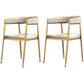 Glam Metal Arm Dining Chair Upholstered Dining Side Chair for Restaurant Use Beige 2 Piece Set Clearhalo ' kitchen&dining_furn' 'Dining Chairs' 'Dining Tables & Seating' 'dining_chair' 'furn' 'furn_dining_chair' 'Furniture' 'furniture_dining_chair' 'Kitchen & Dining Furniture' 'kitchen' 4577885