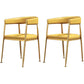 Glam Metal Arm Dining Chair Upholstered Dining Side Chair for Restaurant Use Yellow 2 Piece Set Clearhalo ' kitchen&dining_furn' 'Dining Chairs' 'Dining Tables & Seating' 'dining_chair' 'furn' 'furn_dining_chair' 'Furniture' 'furniture_dining_chair' 'Kitchen & Dining Furniture' 'kitchen' 4577887