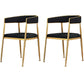 Glam Metal Arm Dining Chair Upholstered Dining Side Chair for Restaurant Use Matte Black 2 Piece Set Clearhalo ' kitchen&dining_furn' 'Dining Chairs' 'Dining Tables & Seating' 'dining_chair' 'furn' 'furn_dining_chair' 'Furniture' 'furniture_dining_chair' 'Kitchen & Dining Furniture' 'kitchen' 4577890