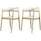 Glam Metal Arm Dining Chair Upholstered Dining Side Chair for Restaurant Use Off-White 2 Piece Set Clearhalo ' kitchen&dining_furn' 'Dining Chairs' 'Dining Tables & Seating' 'dining_chair' 'furn' 'furn_dining_chair' 'Furniture' 'furniture_dining_chair' 'Kitchen & Dining Furniture' 'kitchen' 4577892