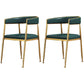 Glam Metal Arm Dining Chair Upholstered Dining Side Chair for Restaurant Use Green 2 Piece Set Clearhalo ' kitchen&dining_furn' 'Dining Chairs' 'Dining Tables & Seating' 'dining_chair' 'furn' 'furn_dining_chair' 'Furniture' 'furniture_dining_chair' 'Kitchen & Dining Furniture' 'kitchen' 4577893