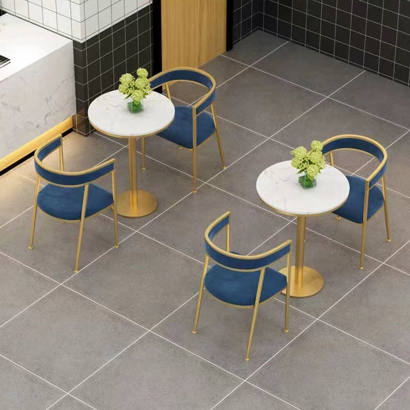 Glam Metal Arm Dining Chair Upholstered Dining Side Chair for Restaurant Use Clearhalo ' kitchen&dining_furn' 'Dining Chairs' 'Dining Tables & Seating' 'dining_chair' 'furn' 'furn_dining_chair' 'Furniture' 'furniture_dining_chair' 'Kitchen & Dining Furniture' 'kitchen' 4577894