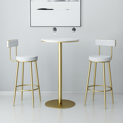 White Glam Style Table in Iron and Faux Marble Milk Tea Shop Bar Table 19.7"L x 19.7"W x 41.3"H Without Chairs Clearhalo 'Bar Furniture' 'Bar Tables' 'bar_tables' 'furn' 'furn_bar_tables' 'Furniture' 'furniture_bar_tables' 'Kitchen & Dining Furniture' 4586792