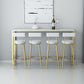 White Glam Style Table in Iron and Faux Marble Milk Tea Shop Bar Table 70.9"L x 15.7"W x 41.3"H Without Chairs Clearhalo 'Bar Furniture' 'Bar Tables' 'bar_tables' 'furn' 'furn_bar_tables' 'Furniture' 'furniture_bar_tables' 'Kitchen & Dining Furniture' 4586794