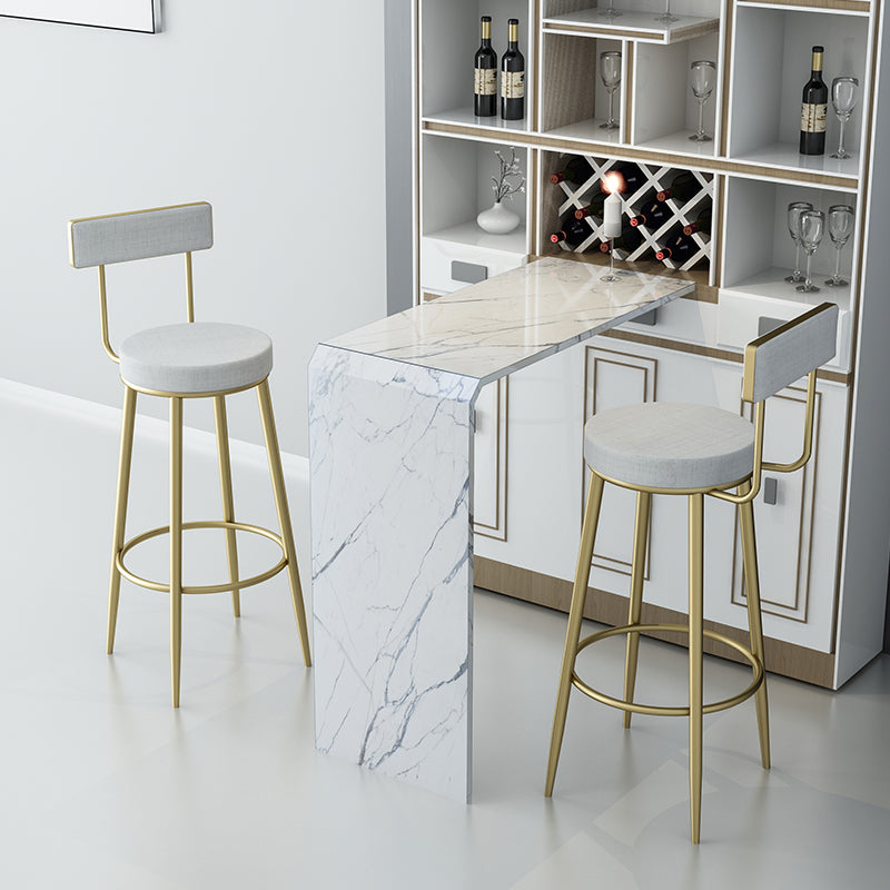 White Glam Style Table in Iron and Faux Marble Milk Tea Shop Bar Table Clearhalo 'Bar Furniture' 'Bar Tables' 'bar_tables' 'furn' 'furn_bar_tables' 'Furniture' 'furniture_bar_tables' 'Kitchen & Dining Furniture' 4586795