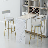 White Glam Style Table in Iron and Faux Marble Milk Tea Shop Bar Table Clearhalo 'Bar Furniture' 'Bar Tables' 'bar_tables' 'furn' 'furn_bar_tables' 'Furniture' 'furniture_bar_tables' 'Kitchen & Dining Furniture' 4586797