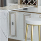 White Glam Style Table in Iron and Faux Marble Milk Tea Shop Bar Table Clearhalo 'Bar Furniture' 'Bar Tables' 'bar_tables' 'furn' 'furn_bar_tables' 'Furniture' 'furniture_bar_tables' 'Kitchen & Dining Furniture' 4586798