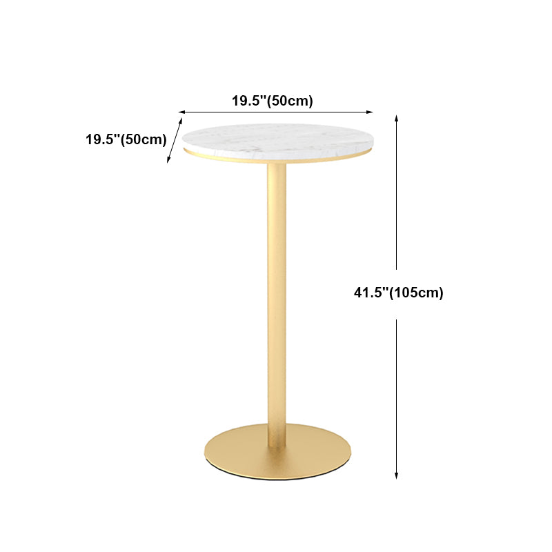 White Glam Style Table in Iron and Faux Marble Milk Tea Shop Bar Table Clearhalo 'Bar Furniture' 'Bar Tables' 'bar_tables' 'furn' 'furn_bar_tables' 'Furniture' 'furniture_bar_tables' 'Kitchen & Dining Furniture' 4586804
