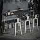 Industrial Black Wood Pub Table with Rectangle Table Top Trestle Table - 42" H 78.7"L x 17.7"W x 41.3"H Without Chairs Clearhalo 'Bar Furniture' 'Bar Tables' 'bar_tables' 'furn' 'furn_bar_tables' 'Furniture' 'furniture_bar_tables' 'Kitchen & Dining Furniture' 4586806