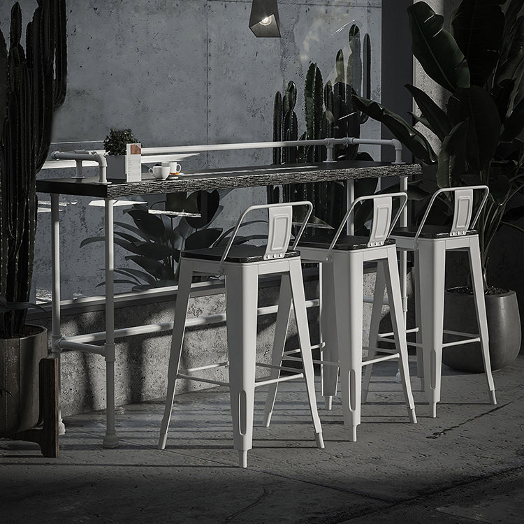 Industrial Black Wood Pub Table with Rectangle Table Top Trestle Table - 42" H 59.1"L x 17.7"W x 41.3"H Without Chairs Clearhalo 'Bar Furniture' 'Bar Tables' 'bar_tables' 'furn' 'furn_bar_tables' 'Furniture' 'furniture_bar_tables' 'Kitchen & Dining Furniture' 4586808