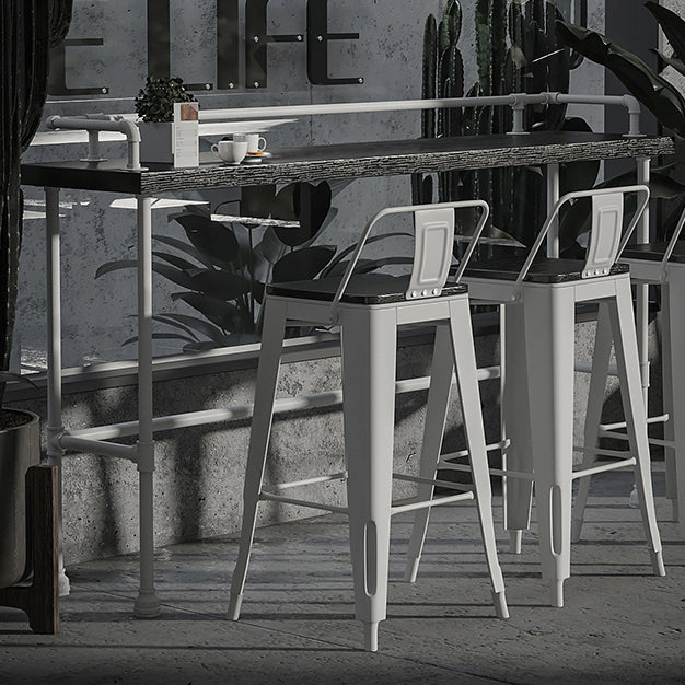 Industrial Black Wood Pub Table with Rectangle Table Top Trestle Table - 42" H Clearhalo 'Bar Furniture' 'Bar Tables' 'bar_tables' 'furn' 'furn_bar_tables' 'Furniture' 'furniture_bar_tables' 'Kitchen & Dining Furniture' 4586815