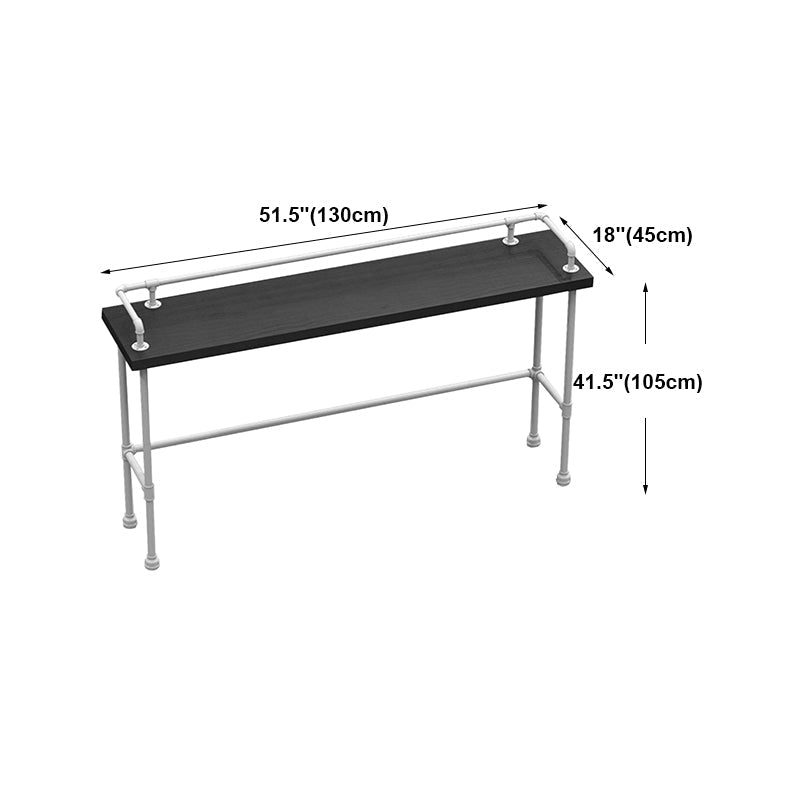 Industrial Black Wood Pub Table with Rectangle Table Top Trestle Table - 42" H Clearhalo 'Bar Furniture' 'Bar Tables' 'bar_tables' 'furn' 'furn_bar_tables' 'Furniture' 'furniture_bar_tables' 'Kitchen & Dining Furniture' 4586816