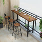 Brown Modern Style Table in Iron and Wood Living Room Bar Table 70.9"L x 15.7"W x 41.3"H Without Chairs Clearhalo 'Bar Furniture' 'Bar Tables' 'bar_tables' 'furn' 'furn_bar_tables' 'Furniture' 'furniture_bar_tables' 'Kitchen & Dining Furniture' 4586822