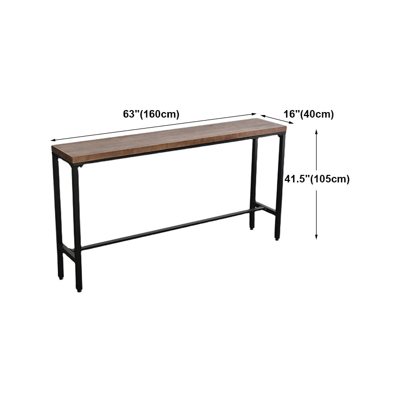 Brown Modern Style Table in Iron and Wood Living Room Bar Table Clearhalo 'Bar Furniture' 'Bar Tables' 'bar_tables' 'furn' 'furn_bar_tables' 'Furniture' 'furniture_bar_tables' 'Kitchen & Dining Furniture' 4586831