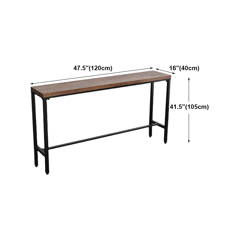 Brown Modern Style Table in Iron and Wood Living Room Bar Table Clearhalo 'Bar Furniture' 'Bar Tables' 'bar_tables' 'furn' 'furn_bar_tables' 'Furniture' 'furniture_bar_tables' 'Kitchen & Dining Furniture' 4586833