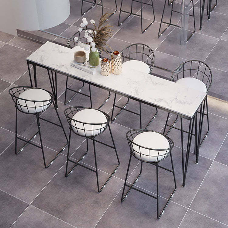 Industrial Marble Bar Table with Rectangle Table Top Legs Table - 42" H Clearhalo 'Bar Furniture' 'Bar Tables' 'bar_tables' 'furn' 'furn_bar_tables' 'Furniture' 'furniture_bar_tables' 'Kitchen & Dining Furniture' 4586840