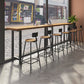 Brown Modern Style Bar Table Solid Wood Coffee Shop Bar Table with Metal Base Clearhalo 'Bar Furniture' 'Bar Tables' 'bar_tables' 'furn' 'furn_bar_tables' 'Furniture' 'furniture_bar_tables' 'Kitchen & Dining Furniture' 4586848