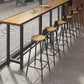 Brown Modern Style Bar Table Solid Wood Coffee Shop Bar Table with Metal Base Clearhalo 'Bar Furniture' 'Bar Tables' 'bar_tables' 'furn' 'furn_bar_tables' 'Furniture' 'furniture_bar_tables' 'Kitchen & Dining Furniture' 4586849