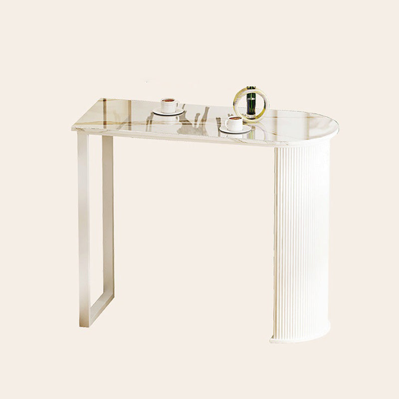 White Modern Style Specialty Bar Table in Faux Marble and Metal Milk Tea Shop Bar Table Clearhalo 'Bar Furniture' 'Bar Tables' 'bar_tables' 'furn' 'furn_bar_tables' 'Furniture' 'furniture_bar_tables' 'Kitchen & Dining Furniture' 4586871