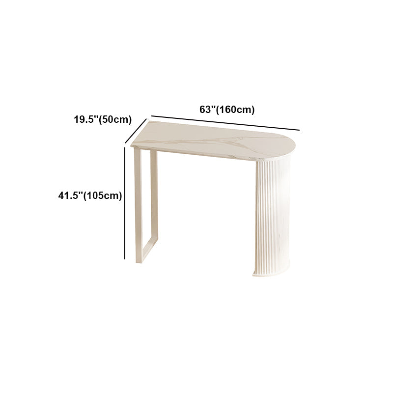 White Modern Style Specialty Bar Table in Faux Marble and Metal Milk Tea Shop Bar Table Clearhalo 'Bar Furniture' 'Bar Tables' 'bar_tables' 'furn' 'furn_bar_tables' 'Furniture' 'furniture_bar_tables' 'Kitchen & Dining Furniture' 4586875