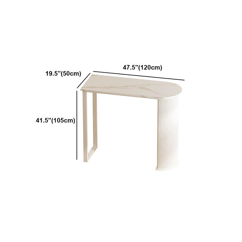 White Modern Style Specialty Bar Table in Faux Marble and Metal Milk Tea Shop Bar Table Clearhalo 'Bar Furniture' 'Bar Tables' 'bar_tables' 'furn' 'furn_bar_tables' 'Furniture' 'furniture_bar_tables' 'Kitchen & Dining Furniture' 4586876