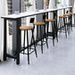 White Modern Style Bar Table in Faux Marble and Metal Milk Tea Shop Bar Table 63"L x 15.7"W x 41.3"H Without Chairs Clearhalo 'Bar Furniture' 'Bar Tables' 'bar_tables' 'furn' 'furn_bar_tables' 'Furniture' 'furniture_bar_tables' 'Kitchen & Dining Furniture' 4586879