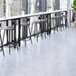 White Modern Style Bar Table in Faux Marble and Metal Milk Tea Shop Bar Table 55.1"L x 15.7"W x 41.3"H Without Chairs Clearhalo 'Bar Furniture' 'Bar Tables' 'bar_tables' 'furn' 'furn_bar_tables' 'Furniture' 'furniture_bar_tables' 'Kitchen & Dining Furniture' 4586880