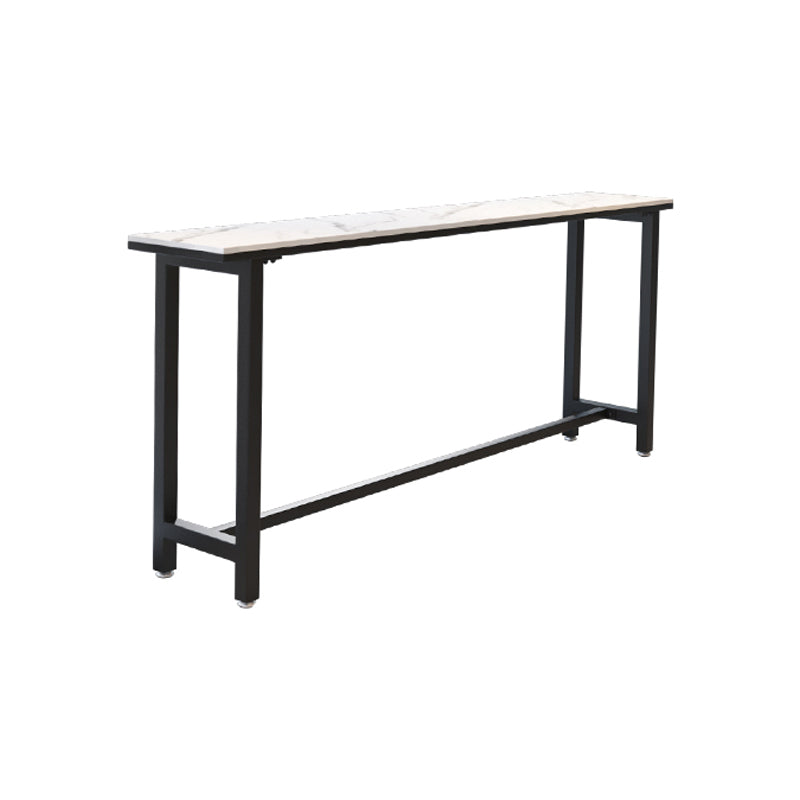 White Modern Style Bar Table in Faux Marble and Metal Milk Tea Shop Bar Table Without Chairs Clearhalo 'Bar Furniture' 'Bar Tables' 'bar_tables' 'furn' 'furn_bar_tables' 'Furniture' 'furniture_bar_tables' 'Kitchen & Dining Furniture' 4586881