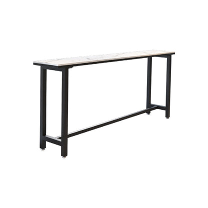 White Modern Style Bar Table in Faux Marble and Metal Milk Tea Shop Bar Table Without Chairs Clearhalo 'Bar Furniture' 'Bar Tables' 'bar_tables' 'furn' 'furn_bar_tables' 'Furniture' 'furniture_bar_tables' 'Kitchen & Dining Furniture' 4586881
