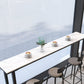 White Modern Style Bar Table in Faux Marble and Metal Milk Tea Shop Bar Table Clearhalo 'Bar Furniture' 'Bar Tables' 'bar_tables' 'furn' 'furn_bar_tables' 'Furniture' 'furniture_bar_tables' 'Kitchen & Dining Furniture' 4586882