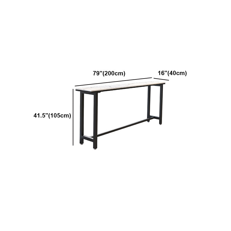 White Modern Style Bar Table in Faux Marble and Metal Milk Tea Shop Bar Table Clearhalo 'Bar Furniture' 'Bar Tables' 'bar_tables' 'furn' 'furn_bar_tables' 'Furniture' 'furniture_bar_tables' 'Kitchen & Dining Furniture' 4586887