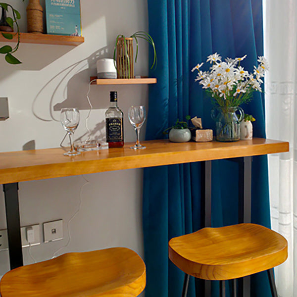 Brown Modern Style Table Solid Wood and Iron with Footrest Coffee Shop Bar Table Clearhalo 'Bar Furniture' 'Bar Tables' 'bar_tables' 'furn' 'furn_bar_tables' 'Furniture' 'furniture_bar_tables' 'Kitchen & Dining Furniture' 4586893