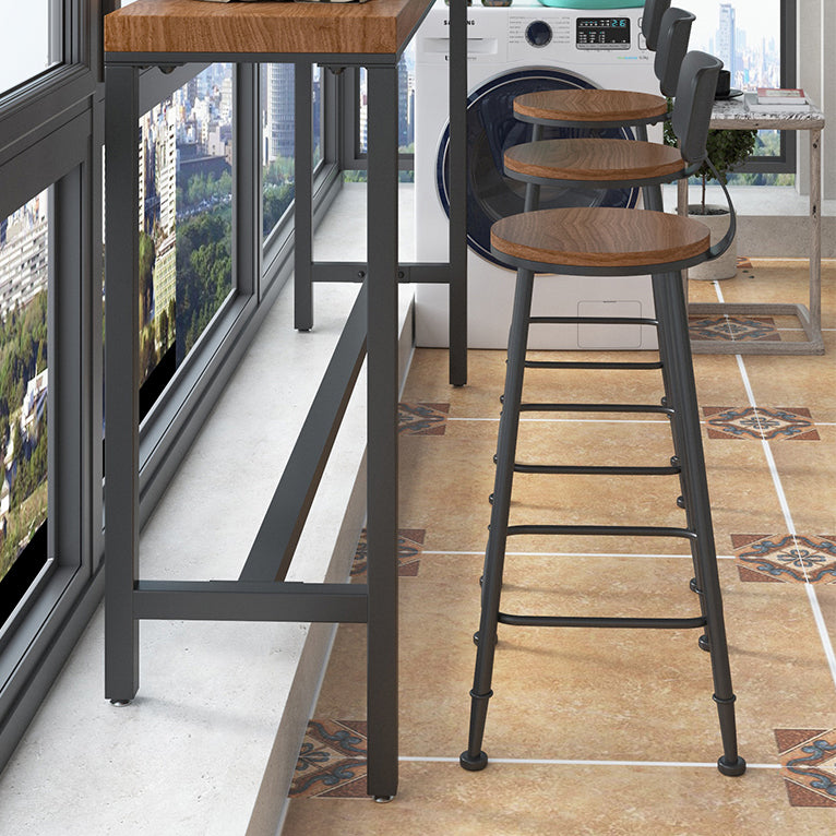 Modern Style Bar Table Solid Wood and Iron Coffee Shop Bar Table Clearhalo 'Bar Furniture' 'Bar Tables' 'bar_tables' 'furn' 'furn_bar_tables' 'Furniture' 'furniture_bar_tables' 'Kitchen & Dining Furniture' 4586906