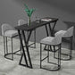 White Modern Style Rectangle Bar Table in Faux Marble and Metal Coffee Shop Bar Table 63"L x 15.7"W x 41.3"H Black Without Chairs Clearhalo 'Bar Furniture' 'Bar Tables' 'bar_tables' 'furn' 'furn_bar_tables' 'Furniture' 'furniture_bar_tables' 'Kitchen & Dining Furniture' 4586936