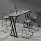 White Modern Style Rectangle Bar Table in Faux Marble and Metal Coffee Shop Bar Table 70.9"L x 15.7"W x 41.3"H Grey Without Chairs Clearhalo 'Bar Furniture' 'Bar Tables' 'bar_tables' 'furn' 'furn_bar_tables' 'Furniture' 'furniture_bar_tables' 'Kitchen & Dining Furniture' 4586938