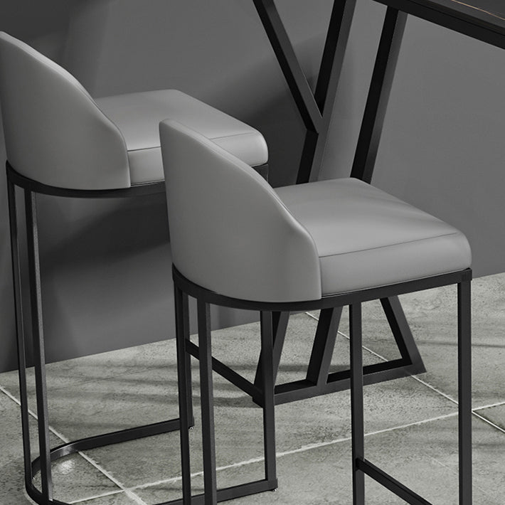 White Modern Style Rectangle Bar Table in Faux Marble and Metal Coffee Shop Bar Table Clearhalo 'Bar Furniture' 'Bar Tables' 'bar_tables' 'furn' 'furn_bar_tables' 'Furniture' 'furniture_bar_tables' 'Kitchen & Dining Furniture' 4586942